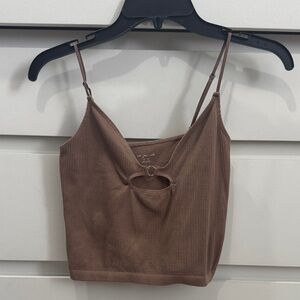 Urban Outfitters Chocolate Ribbed Crop Top